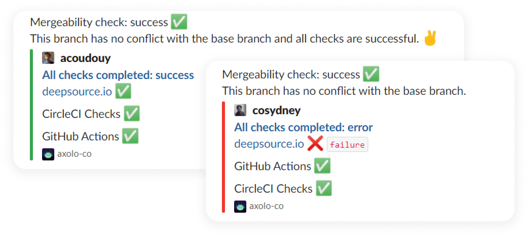 Axolo pull request checks